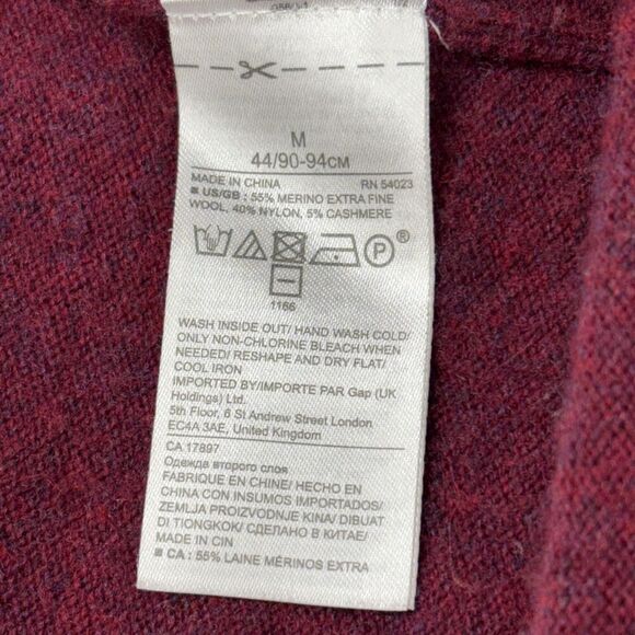 Banana Republic Women’s Open Cardigan Burgundy M Merino Wool Cashmere Blend - Picture 8 of 10
